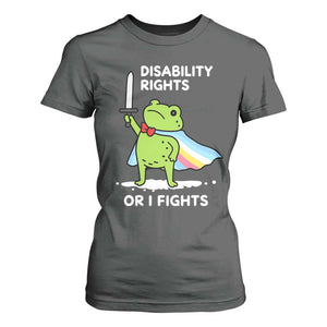 Funny Frog Disability Pride Flag Warrior T Shirt For Women Disability Rights Or I Fights