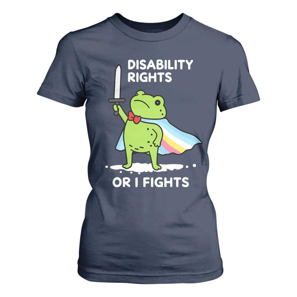 Funny Frog Disability Pride Flag Warrior T Shirt For Women Disability Rights Or I Fights