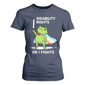 Funny Frog Disability Pride Flag Warrior T Shirt For Women Disability Rights Or I Fights