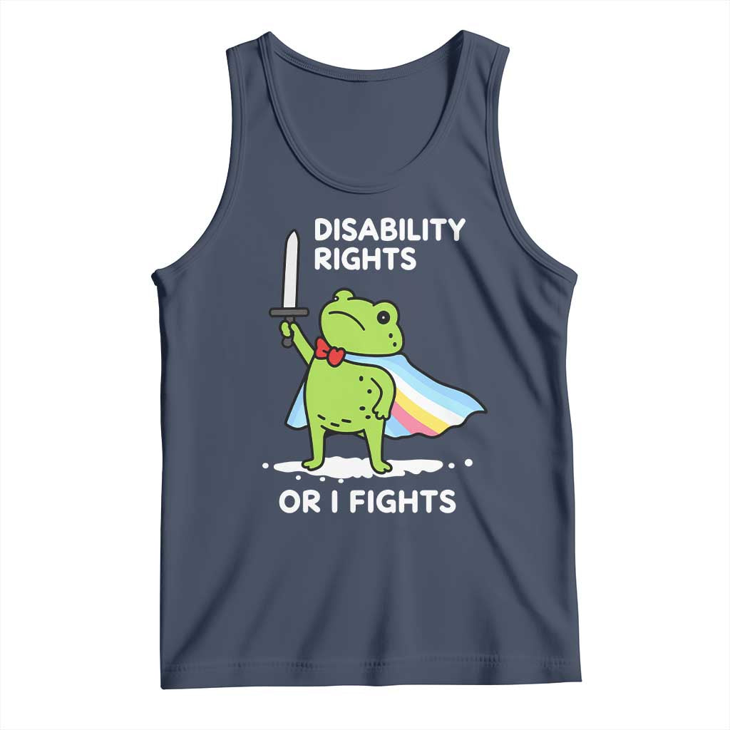 Funny Frog Disability Pride Flag Warrior Tank Top Disability Rights Or I Fights