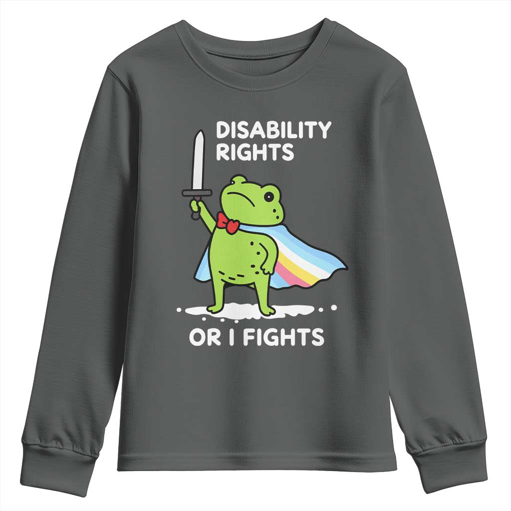Funny Frog Disability Pride Flag Warrior Youth Sweatshirt Disability Rights Or I Fights