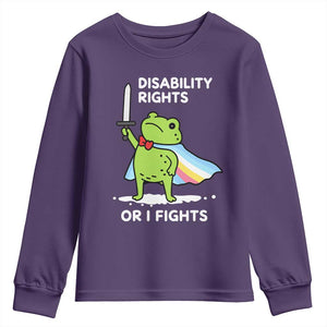 Funny Frog Disability Pride Flag Warrior Youth Sweatshirt Disability Rights Or I Fights