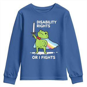 Funny Frog Disability Pride Flag Warrior Youth Sweatshirt Disability Rights Or I Fights