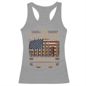 Funny Patriotic Second Amendment Humor American Flag Racerback Tank Top Im Ammosexual I Love Guns Owners Veterans