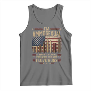Funny Patriotic Second Amendment Humor American Flag Tank Top Im Ammosexual I Love Guns Owners Veterans