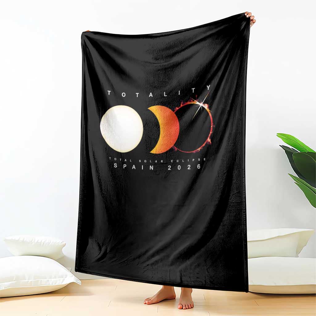 Spain Total Solar Eclipse 2026 Totality Throw Blanket Espana Travel Souvenir Astronomy Geek Gift TS02 Print Your Wear