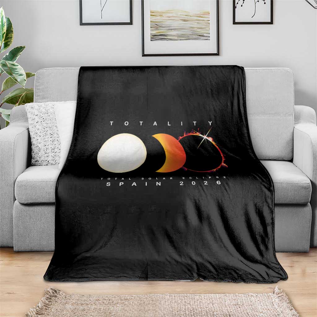 Spain Total Solar Eclipse 2026 Totality Throw Blanket Espana Travel Souvenir Astronomy Geek Gift TS02 Print Your Wear