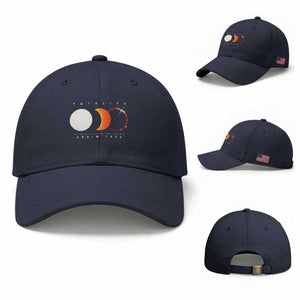 Spain Total Solar Eclipse 2026 Totality Baseball Cap Espana Travel Souvenir Astronomy Geek Gift TS02 Baseball Cap Universal Fit Navy Print Your Wear