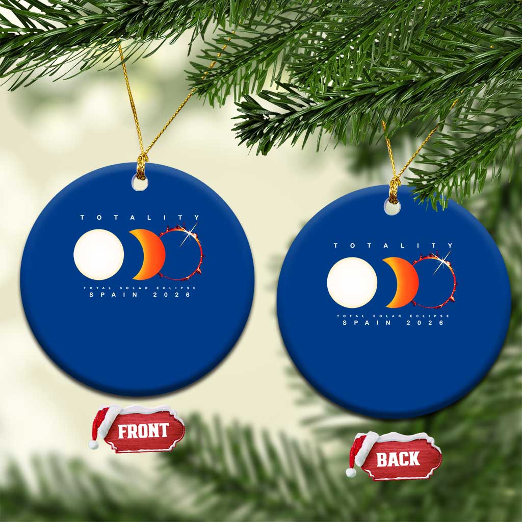 Spain Total Solar Eclipse 2026 Totality Ceramic Ornament Espana Travel Souvenir Astronomy Geek Gift TS02 1pc Blue Print Your Wear