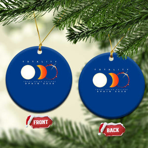 Spain Total Solar Eclipse 2026 Totality Ceramic Ornament Espana Travel Souvenir Astronomy Geek Gift TS02 1pc Blue Print Your Wear