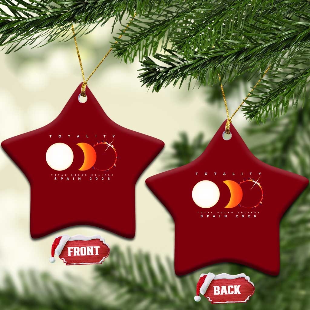 Spain Total Solar Eclipse 2026 Totality Ceramic Ornament Espana Travel Souvenir Astronomy Geek Gift TS02 Print Your Wear