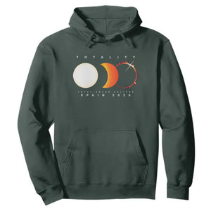 Spain Total Solar Eclipse 2026 Totality Hoodie Espana Travel Souvenir Astronomy Geek Gift TS02 Dark Forest Green Print Your Wear