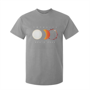 Spain Total Solar Eclipse 2026 Totality T Shirt For Kid Espana Travel Souvenir Astronomy Geek Gift TS02 Sport Gray Print Your Wear