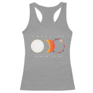 Spain Total Solar Eclipse 2026 Totality Racerback Tank Top Espana Travel Souvenir Astronomy Geek Gift TS02 Sport Gray Print Your Wear