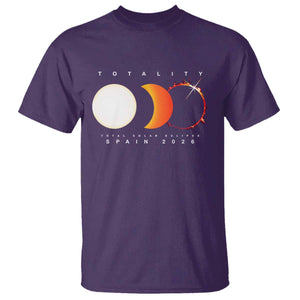 Spain Total Solar Eclipse 2026 Totality T Shirt Espana Travel Souvenir Astronomy Geek Gift TS02 Purple Print Your Wear