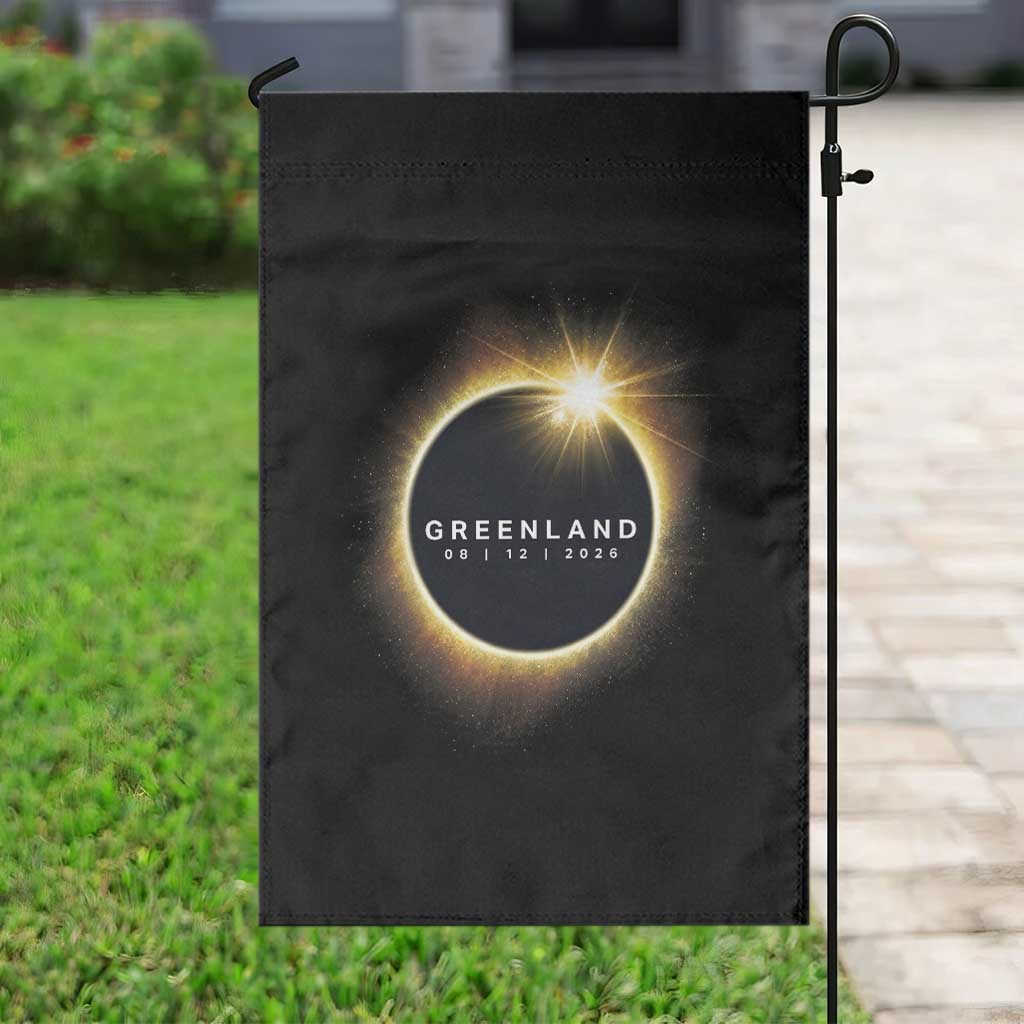 Greenland Total Solar Eclipse 2026 Garden Flag Path of Totality Astronomy Gift TS02 Print Your Wear