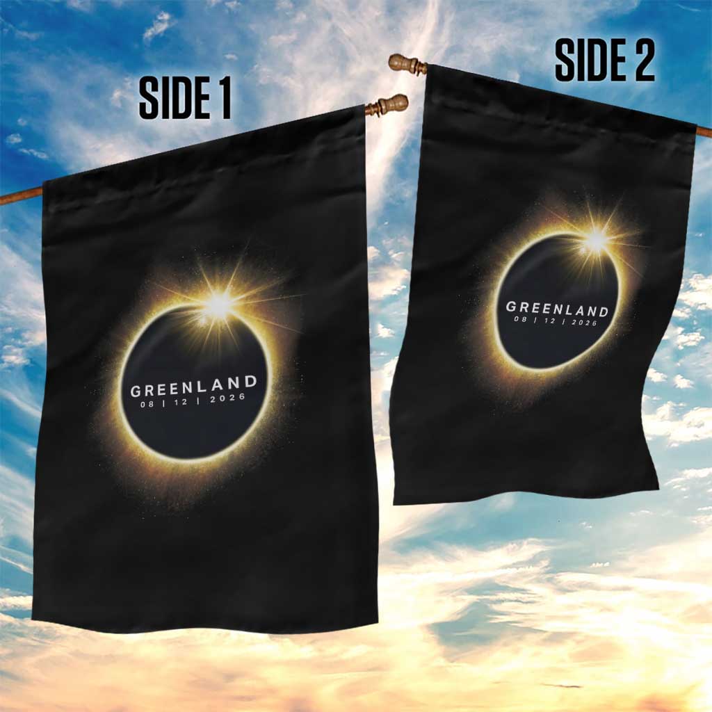 Greenland Total Solar Eclipse 2026 Garden Flag Path of Totality Astronomy Gift TS02 Print Your Wear