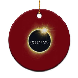 Greenland Total Solar Eclipse 2026 Ceramic Ornament Path of Totality Astronomy Gift TS02 1pc Red Print Your Wear