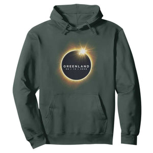 Greenland Total Solar Eclipse 2026 Hoodie Path of Totality Astronomy Gift TS02 Dark Forest Green Print Your Wear