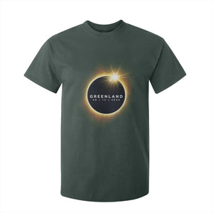 Greenland Total Solar Eclipse 2026 T Shirt For Kid Path of Totality Astronomy Gift TS02 Dark Forest Green Print Your Wear