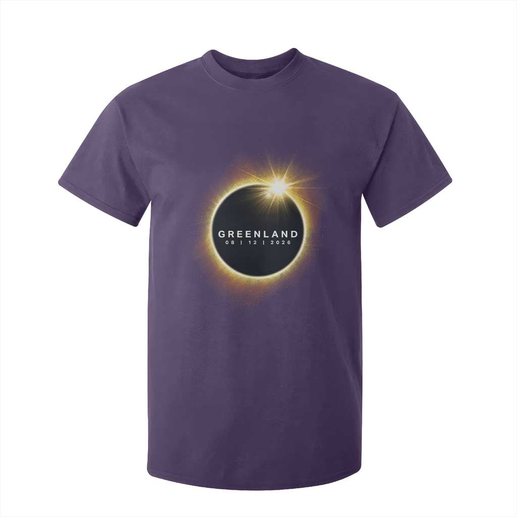Greenland Total Solar Eclipse 2026 T Shirt For Kid Path of Totality Astronomy Gift TS02 Purple Print Your Wear