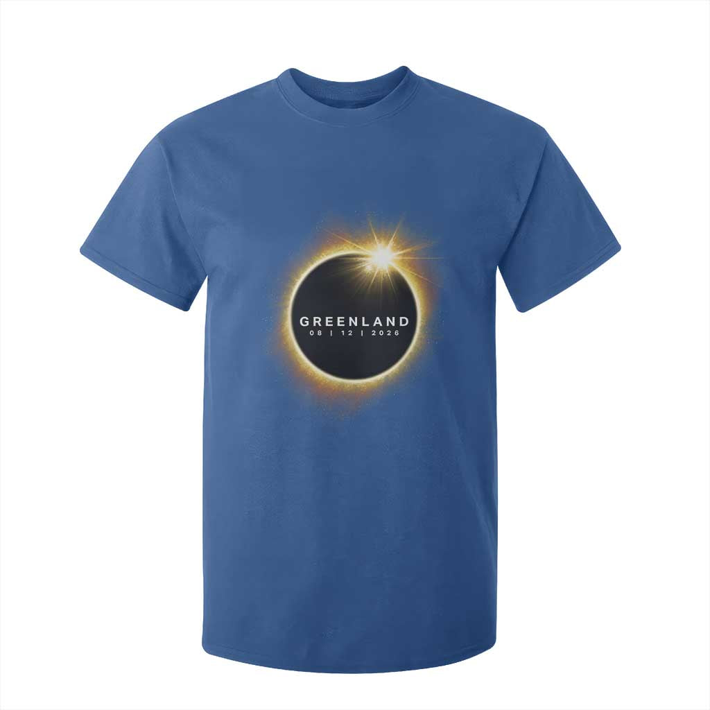 Greenland Total Solar Eclipse 2026 T Shirt For Kid Path of Totality Astronomy Gift TS02 Royal Blue Print Your Wear