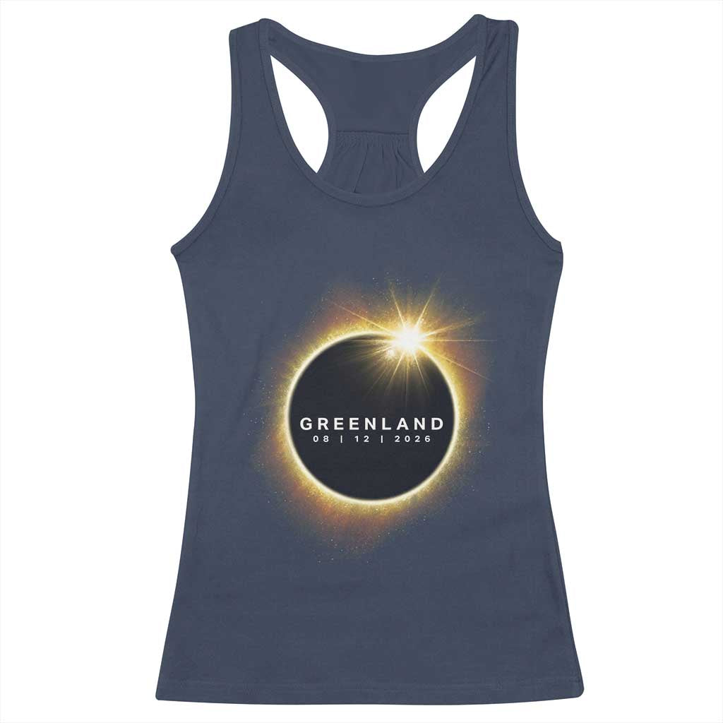 Greenland Total Solar Eclipse 2026 Racerback Tank Top Path of Totality Astronomy Gift TS02 Navy Print Your Wear
