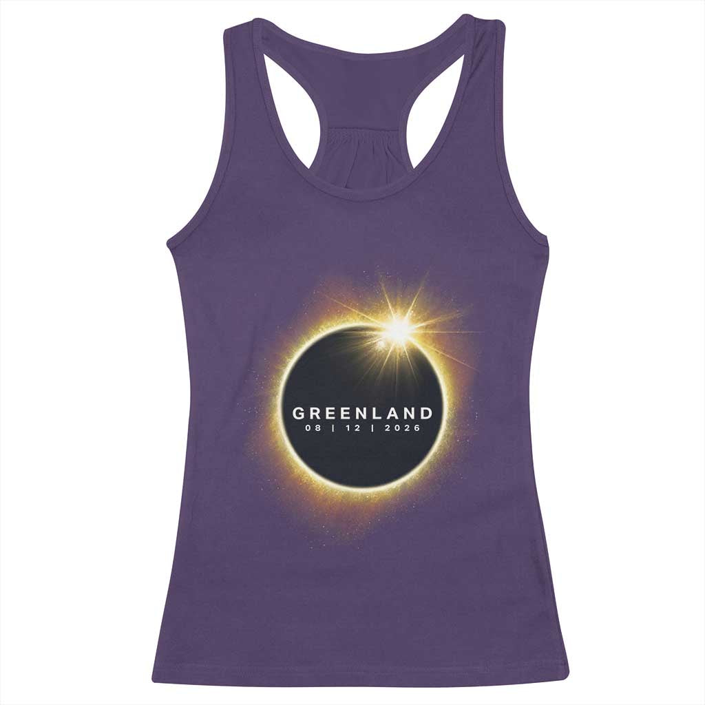 Greenland Total Solar Eclipse 2026 Racerback Tank Top Path of Totality Astronomy Gift TS02 Purple Print Your Wear