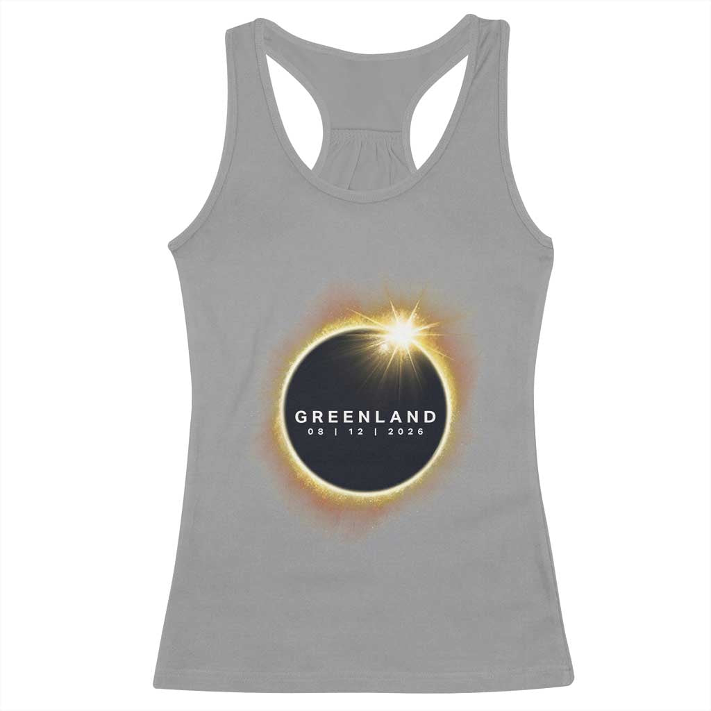 Greenland Total Solar Eclipse 2026 Racerback Tank Top Path of Totality Astronomy Gift TS02 Sport Gray Print Your Wear