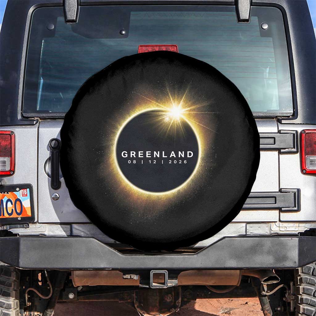 Greenland Total Solar Eclipse 2026 Spare Tire Cover Path of Totality Astronomy Gift TS02 No hole Black Print Your Wear