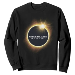 Greenland Total Solar Eclipse 2026 Sweatshirt Path of Totality Astronomy Gift TS02 Black Print Your Wear