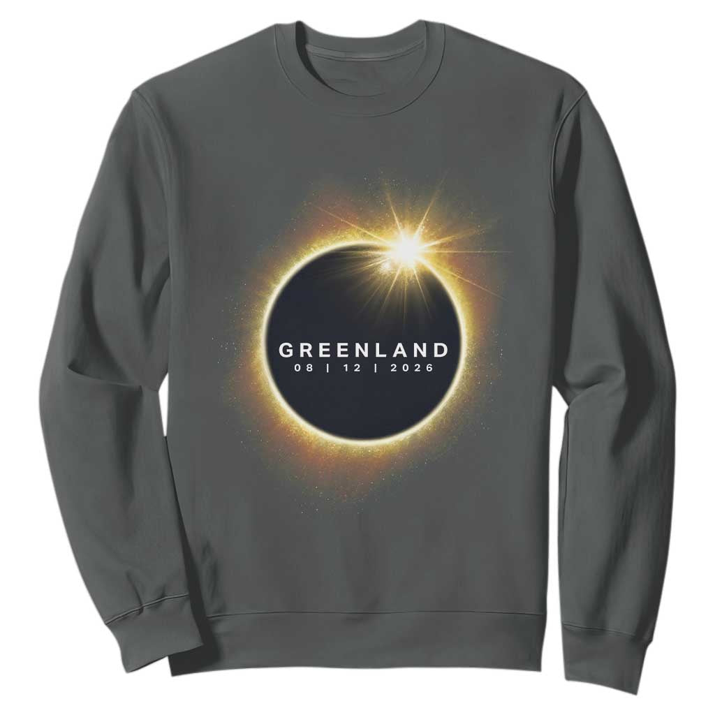 Greenland Total Solar Eclipse 2026 Sweatshirt Path of Totality Astronomy Gift TS02 Dark Heather Print Your Wear