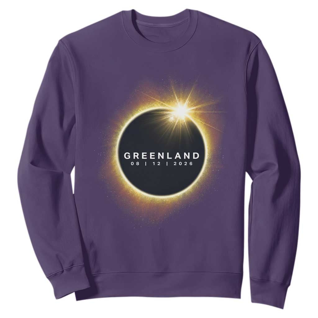 Greenland Total Solar Eclipse 2026 Sweatshirt Path of Totality Astronomy Gift TS02 Purple Print Your Wear