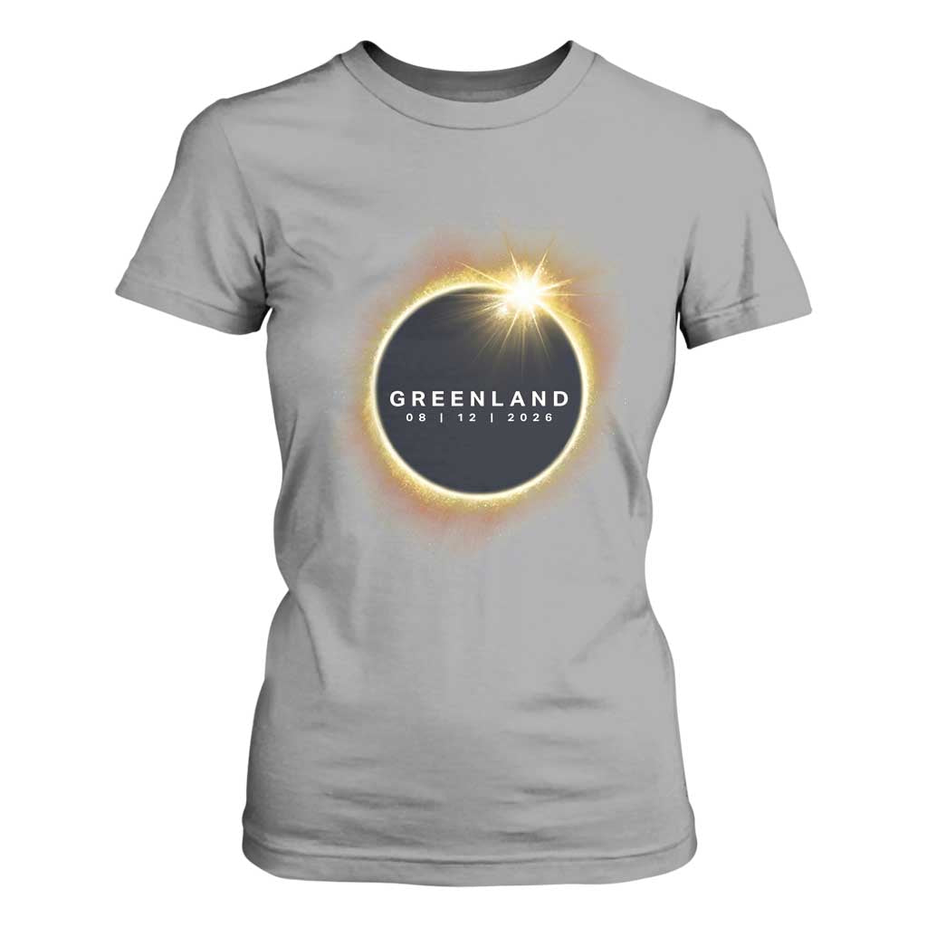 Greenland Total Solar Eclipse 2026 T Shirt For Women Path of Totality Astronomy Gift TS02 Sport Gray Print Your Wear