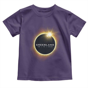 Greenland Total Solar Eclipse 2026 Toddler T Shirt Path of Totality Astronomy Gift TS02 Purple Print Your Wear
