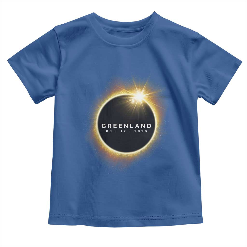 Greenland Total Solar Eclipse 2026 Toddler T Shirt Path of Totality Astronomy Gift TS02 Royal Blue Print Your Wear