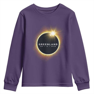 Greenland Total Solar Eclipse 2026 Youth Sweatshirt Path of Totality Astronomy Gift TS02 Purple Print Your Wear