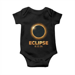 2026 Total Solar Eclipse Baby Onesie August 12 Totality Astronomy Souvenir TS02 Black Print Your Wear