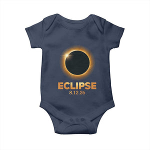 2026 Total Solar Eclipse Baby Onesie August 12 Totality Astronomy Souvenir TS02 Navy Print Your Wear