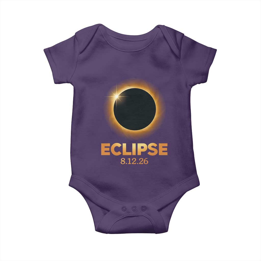 2026 Total Solar Eclipse Baby Onesie August 12 Totality Astronomy Souvenir TS02 Purple Print Your Wear