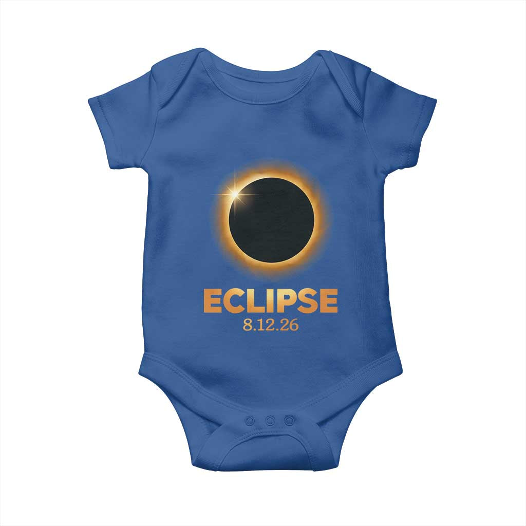 2026 Total Solar Eclipse Baby Onesie August 12 Totality Astronomy Souvenir TS02 Royal Blue Print Your Wear