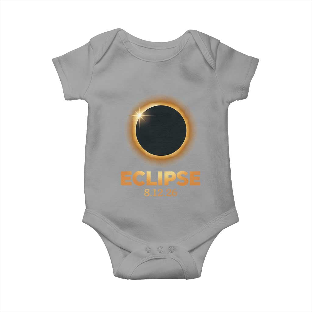 2026 Total Solar Eclipse Baby Onesie August 12 Totality Astronomy Souvenir TS02 Sport Gray Print Your Wear
