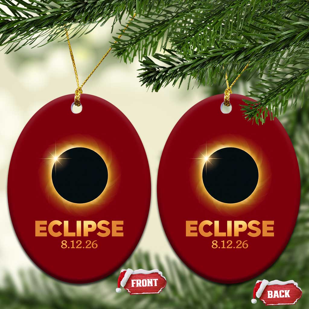 2026 Total Solar Eclipse Ceramic Ornament August 12 Totality Astronomy Souvenir TS02 Print Your Wear