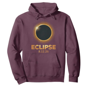 2026 Total Solar Eclipse Hoodie August 12 Totality Astronomy Souvenir TS02 Maroon Print Your Wear