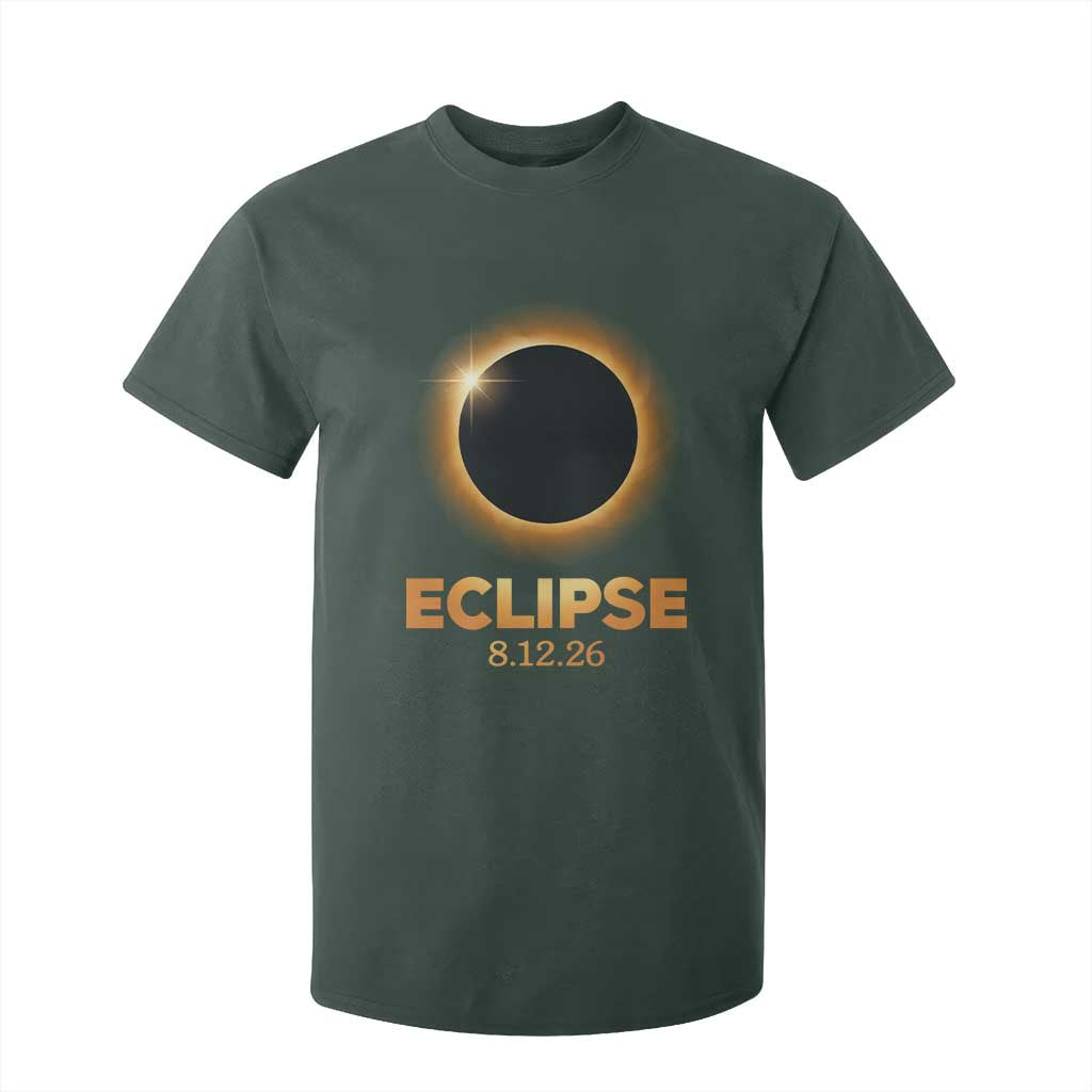 2026 Total Solar Eclipse T Shirt For Kid August 12 Totality Astronomy Souvenir TS02 Dark Forest Green Print Your Wear