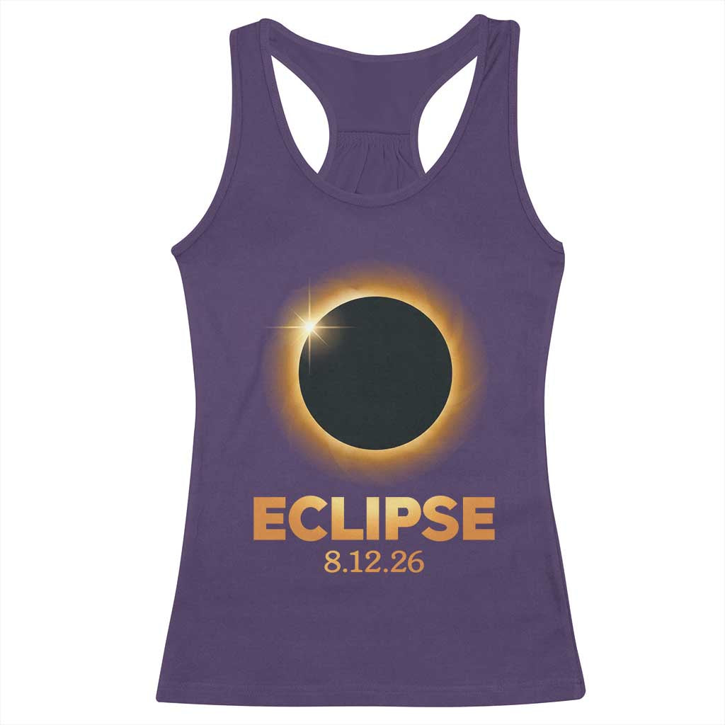 2026 Total Solar Eclipse Racerback Tank Top August 12 Totality Astronomy Souvenir TS02 Purple Print Your Wear