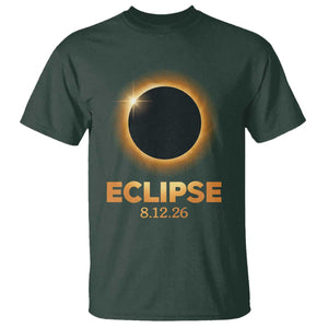 2026 Total Solar Eclipse T Shirt August 12 Totality Astronomy Souvenir TS02 Dark Forest Green Print Your Wear