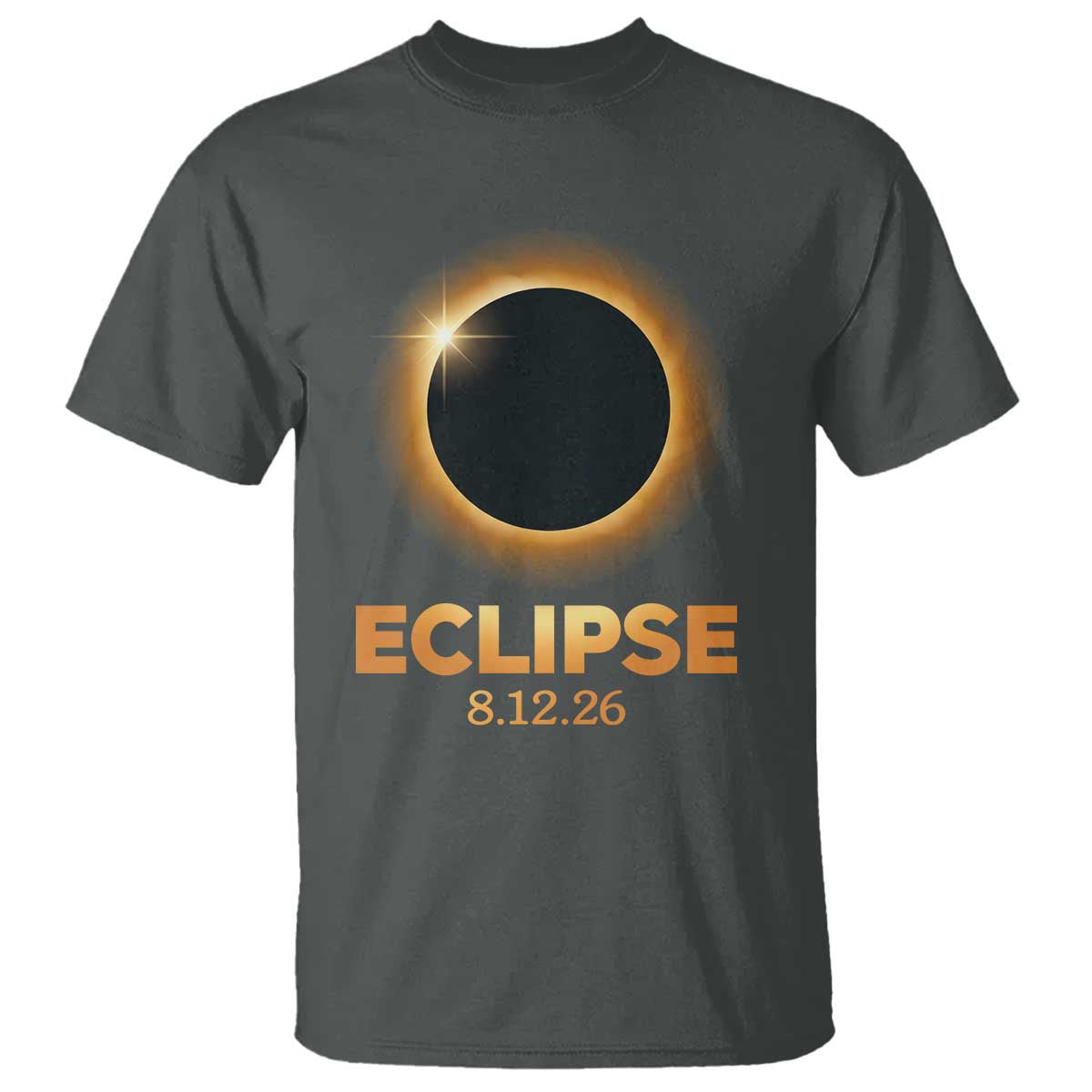 2026 Total Solar Eclipse T Shirt August 12 Totality Astronomy Souvenir TS02 Dark Heather Print Your Wear