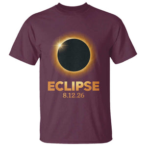 2026 Total Solar Eclipse T Shirt August 12 Totality Astronomy Souvenir TS02 Maroon Print Your Wear