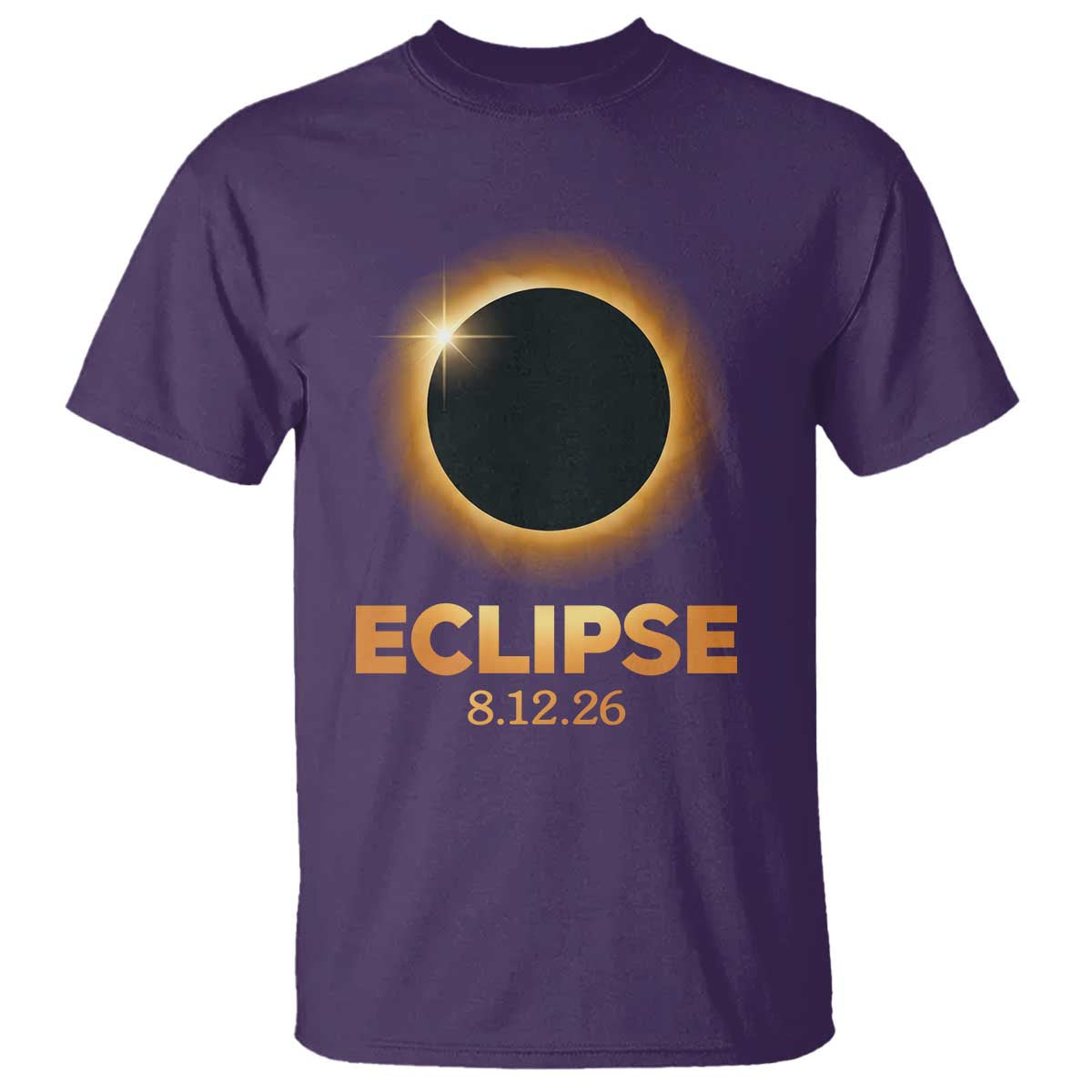 2026 Total Solar Eclipse T Shirt August 12 Totality Astronomy Souvenir TS02 Purple Print Your Wear